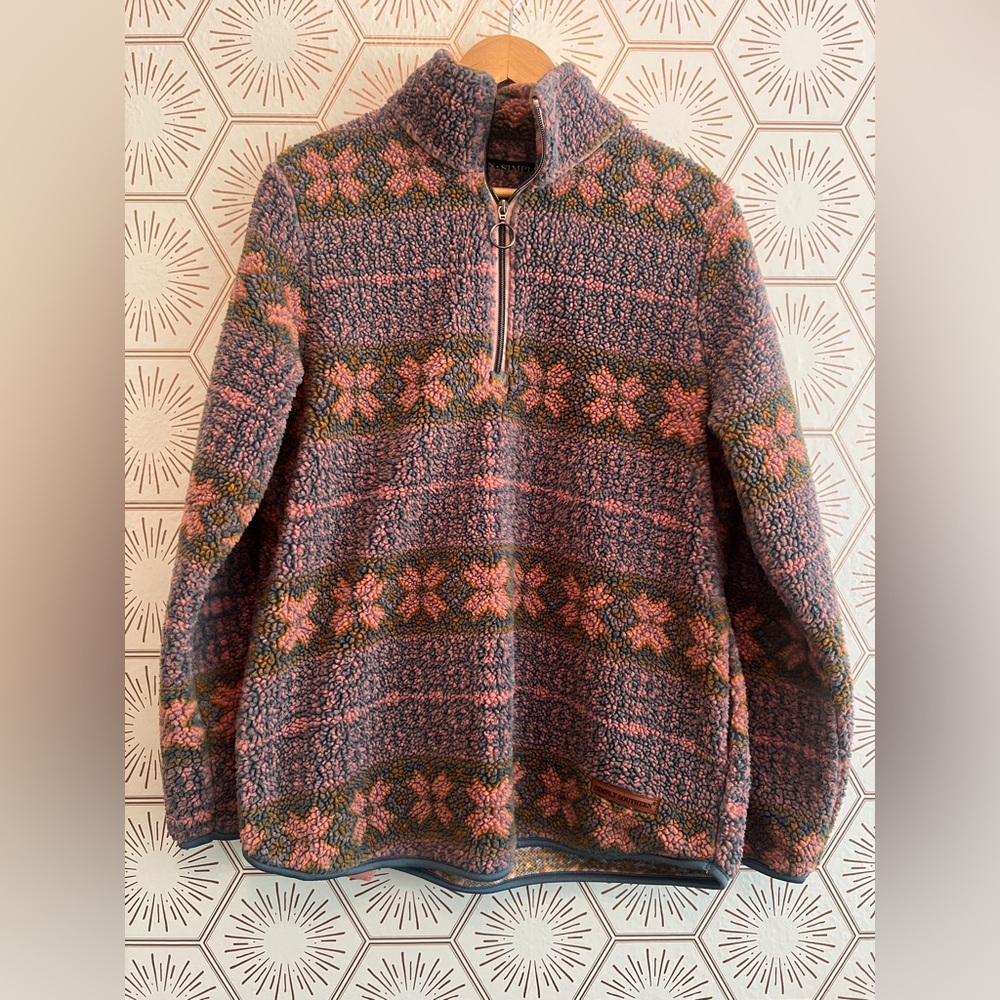 Simply Southern Multicolor Floral Lightweight Half-Zip Fleece Sweatshirt – Women